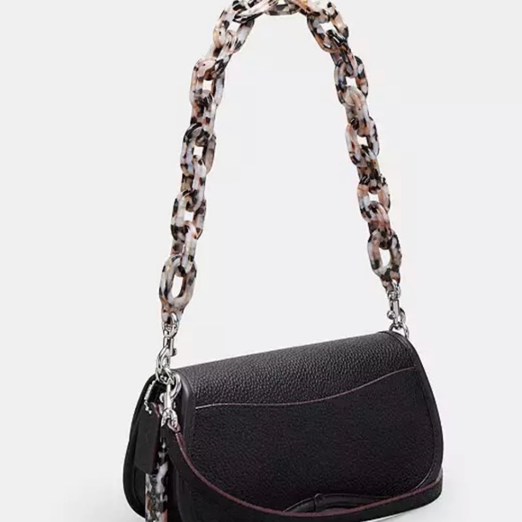 New Black Coach Coachtopia Wavy Dinky Bag With Crossbody Strap